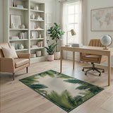 Lush Palm Frond Coastal Beach Rug