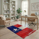 Red Distressed Texas Lone Star Flag Area Rug