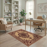 Beige and Neutral Traditional Persian Ornate Beige Persian Floral Area Rug