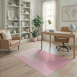 ODIKA Pink Watercolor Abstract Washable Low Pile Area Rug - Non-Slip & Pet Friendly