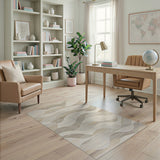 Wavy Abstract Area Wavy Beige Abstract Area Rug