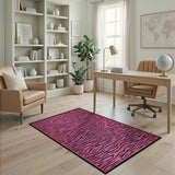 Vibrant Pink Zebra Stripe Woven Area Rug