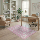 Pink 'Being Nice is My Mantra' Geometric Area Rug