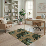 Prowling Tiger Pattern Area Rug