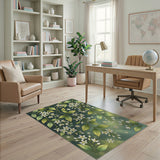 Jasmine Vine Green Floral Area Rug