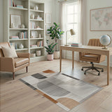 Modern Abstract Geometric Grey Area Rug