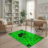 Green Emerald Green Shamrock Clover Area Rug