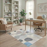 Grey Abstract Organic Shapes Area Rug