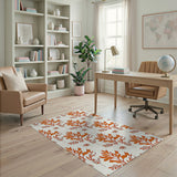 Terracotta Leaf Bloom Area Rug