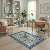 Blue Ivory Traditional Persian Floral Rug