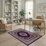 Purple Purple Traditional Persian Medallion Rug
