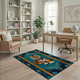 Majestic Orange Tiger Southwestern Area Rug