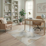 Abstract Beige Cloud Wave Area Rug