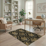 Gold Leopard Mandala Area Rug