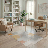 Geometric Abstract Beige Orange Area Rug