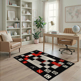 Red Dice Geometric Area Rug