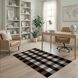 Rustic Black Rust Buffalo Check Area Rug