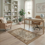 Tan Brown Southwestern Geometric Area Rug
