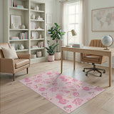 Whimsical Pink Abstract Blobs Area Rug