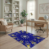 Multi-color and Patterns Navy Blue Starburst Geometric Area Rug