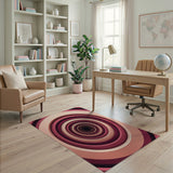 Pink Layered Concentric Circles Geometric Rug