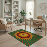 Vibrant Sunburst Geometric Area Rug