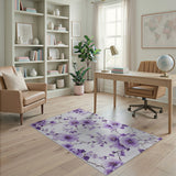 Purple Peony Blossom Area Rug