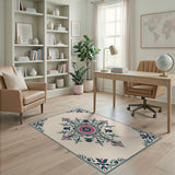 Multi-color and Patterns Ornate Pink Medallion Persian Area Rug
