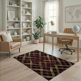 Luxe Gold Lattice Trellis Area Rug