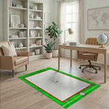 Green Green Baseball Field Area Rug