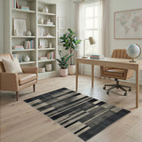 Black and White Bold Black White Geometric Modern Area Rug