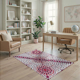 Modern Red Polka Dot Abstract Area Rug