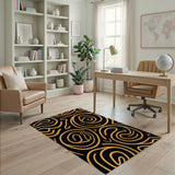 Orange Swirl Geometric Area Rug