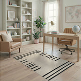 Bold Black Striped Geometric Area Rug