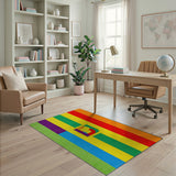 ODIKA Vibrant Multi-Color Vertical Stripe Geometric Rug