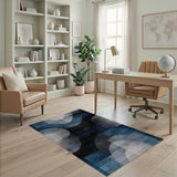 Geometric Modern Abstract Blue Geometric Modern Area Rug