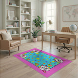 Cute Cartoon Pig Polka Dot Kids Area Rug