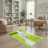 Lime Green Abstract Area Rug