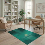 Teal Sunset Geometric Area Rug