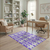 Purple Purple Snowflake Geometric Area Rug
