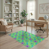 Vibrant Multi-Color Star Flower Area Rug
