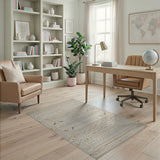 Beige Neutral Tribal Geometric Area Rug