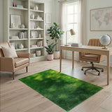 Green Lush Green Grass Shag Area Rug