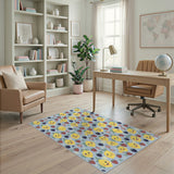 Smiling Lemon Fruit Pattern Area Rug