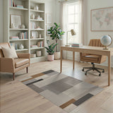 Modern Geometric Textured Neutral Area Rug