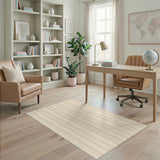 Geometric Modern Beige and Neutral Beige Vertical Stripe Area Rug