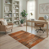 Bold Orange Geometric Woven Area Rug