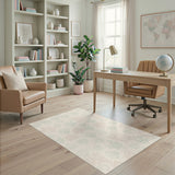 Coastal Seashell Coral Beige Area Rug