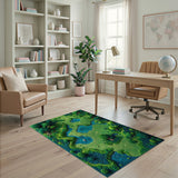 Washable 3D Landscape Forest Map Low Pile Area Rug