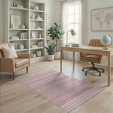 Pink and Red Horizontal Stripe Area Rug